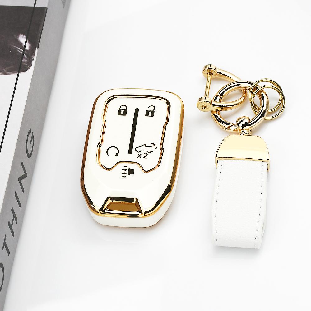 5 Buttons TPU Interior Accessories Car Key Case Cover for GMC Terrain 2019 Shell Fob Holder for Chevrolet Suburban 2019