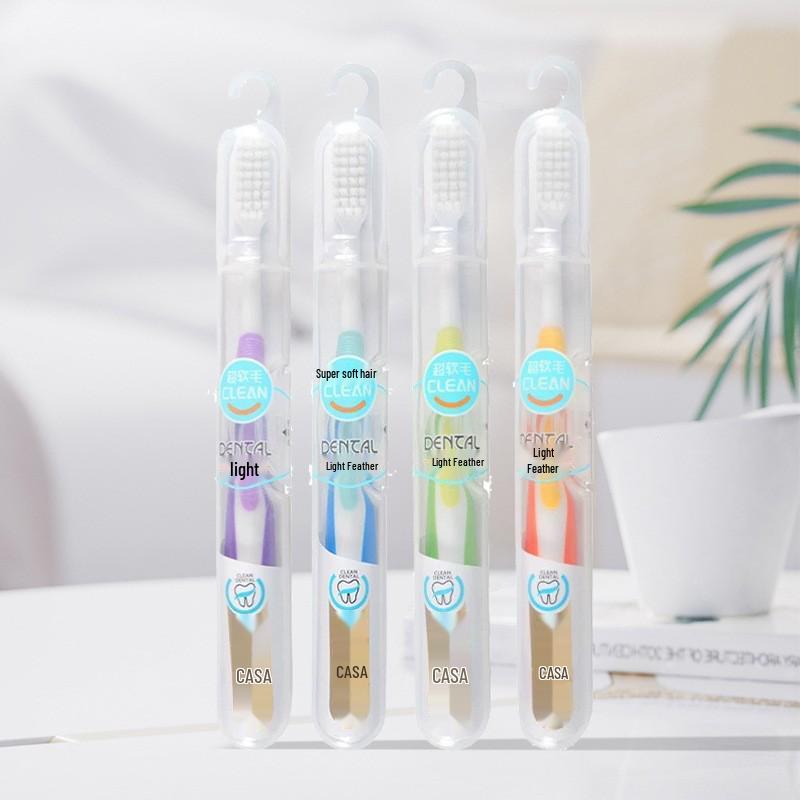 Корейская антибактериальная зубная щетка для взрослых с серебряными ионами, с мягкой спиральной щетиной с множеством отверстий для защиты десен, в индивидуальной упаковке