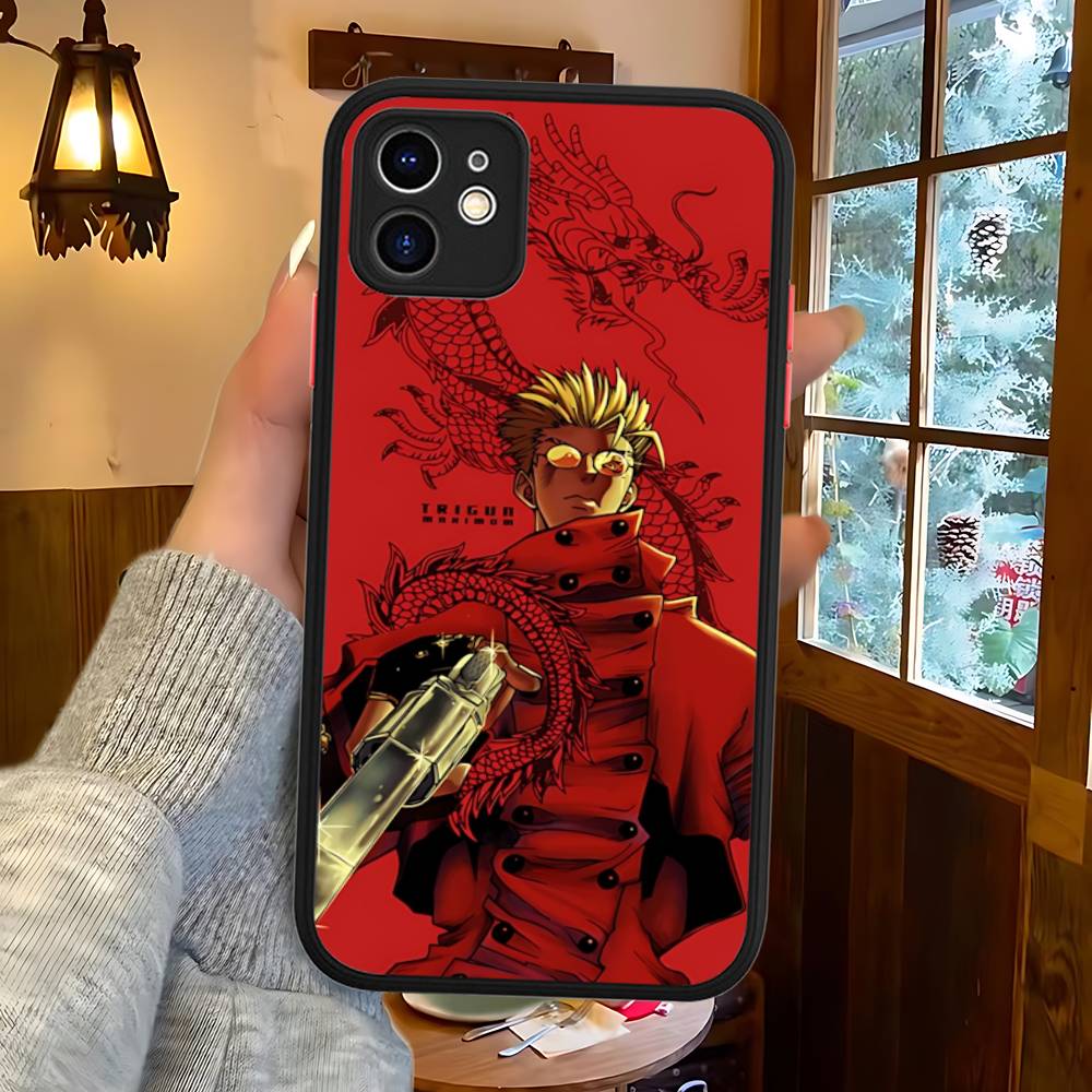 Classic Anime T-TrigunS Matte Translucent Phone Case For Iphone 16 ProMax 15 14 13 12 11 X XS PRO Plus