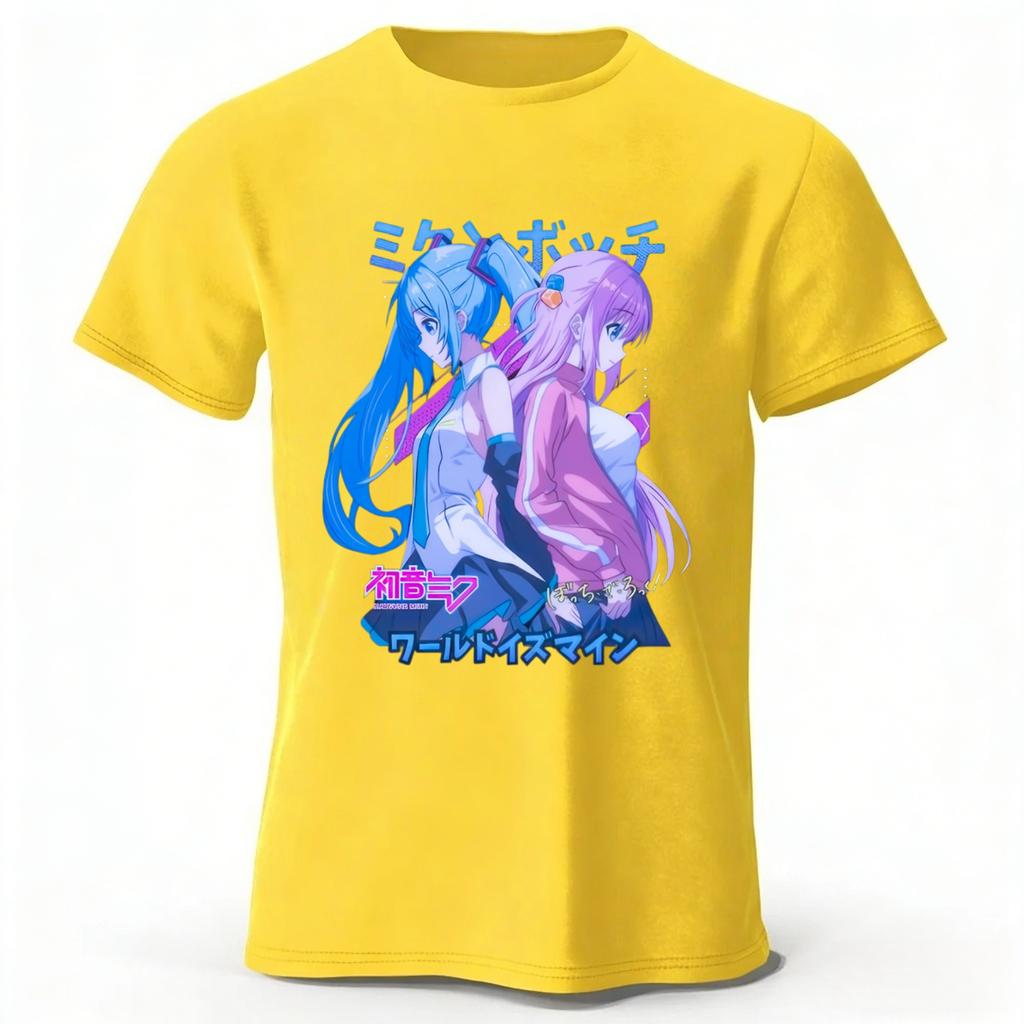 Summer New Hatsune Miku Printed Pure Cotton Tshirt Menswomens Daily Fashion Casual Comfortable Plussize Short Sleeves