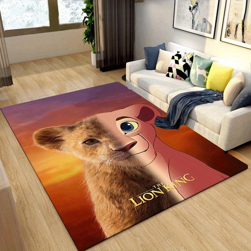 1pc The Lion King Pattern Area Rug Soft Flannel Floor Mat for Living Room,Office,Bedroom and Carpet,Sofa Coffee Table Floor Mat