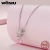 WOSTU 925 Silver Crown Charm Infinite Love Angel Zircon Beads Fit Original Bracelet Bangle Jewelry Gift for Women