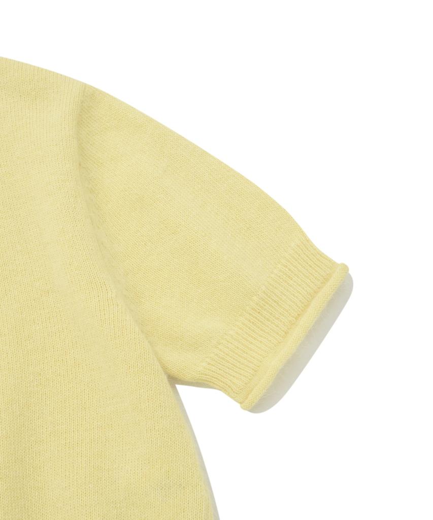 COVERNAT WOMAN Collar Angora Half Knit Yellow