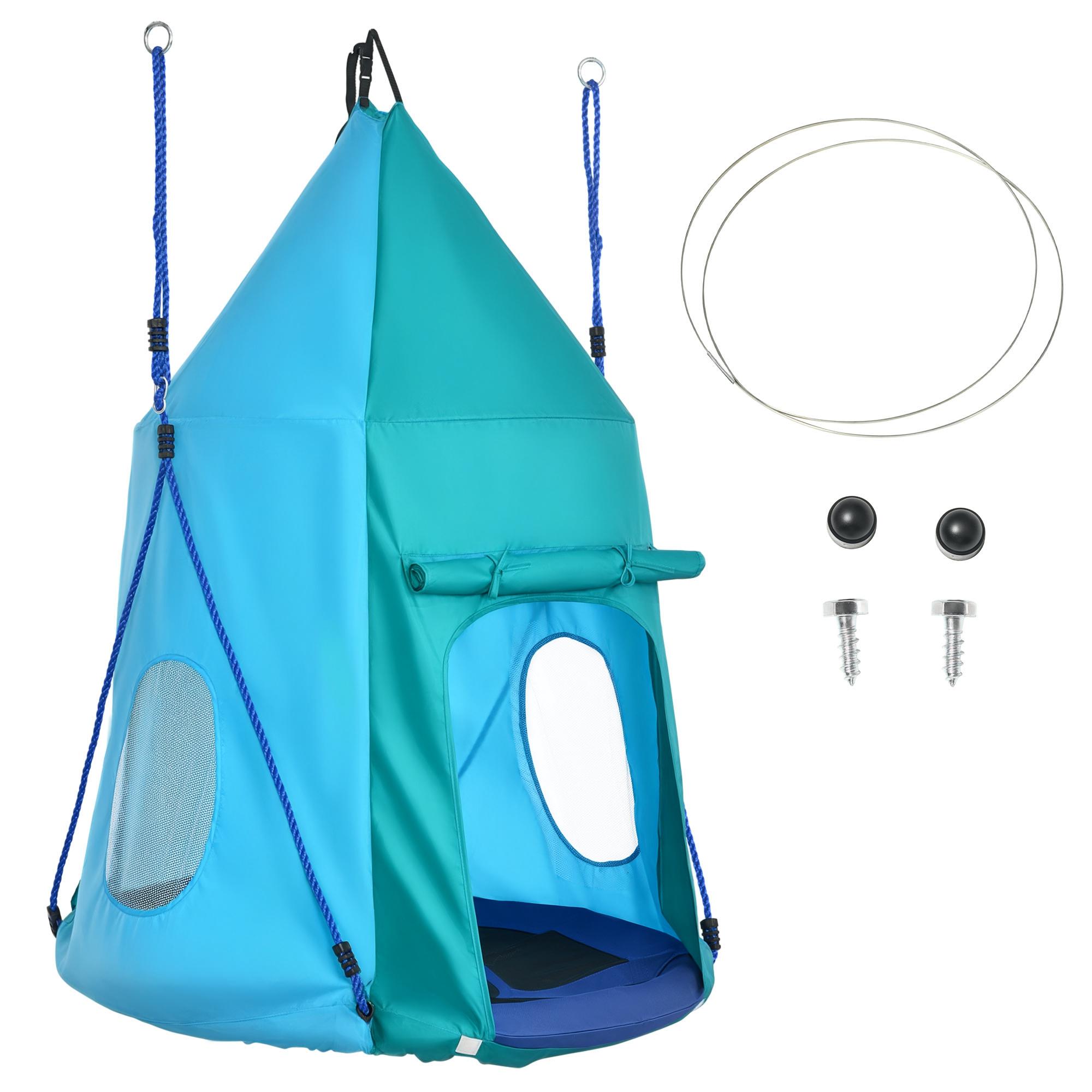 Bird`s nest swing with removable tent