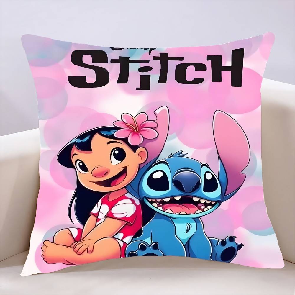 

L-Lilo CartoonS-Stitchs Pillow Case Cushion Cover Soft Cute Throw Pillow Case For Car Sofa Pillowcase Polyester With Zipper 16x16Inch