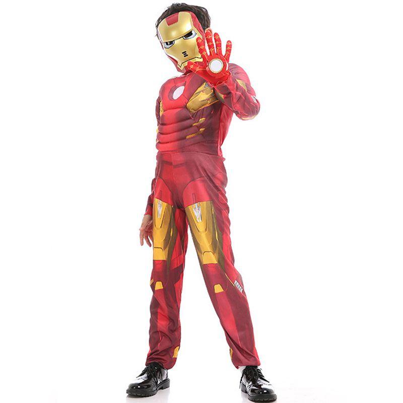 Tony Avengers Stark Adult Boy Superhero Costume Cosplay Outfit Jumpsuit
