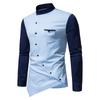 Cămașă Bărbați Mânecă Lungă Modă Cămăși cu Nasturi Diagonali Bărbați Designer Guler Henry Neregulat Cămașă Casual Uni