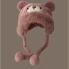 New winter plush hat for women with moving ears, cute, thick, fluffy, warm, cold-proof, ear-protecting, trendy Lei Feng hat