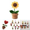 Handmade Potted Plant Artificial Knitting Flower Decoration Diy