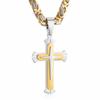 Stainless Steel Pendant Necklace 3 Layer Knight Cross  Silver Color Strong Byzantine Chain Mens Fashion Jewelry Fathers Gift