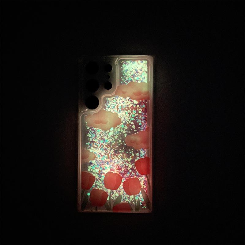 Luminous Flowing Sand Glitter Phone Case for Samsung S25 Ultra/S24/S23+/A36/A16/A34/A53.
