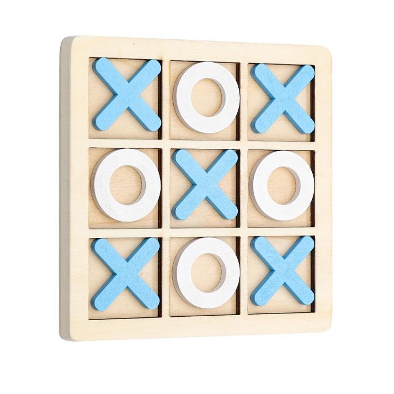 

Kids Montessori Wooden Toy Mini Chess Play Game Interaction Puzzle Training Brain Early Learning Educational Toys For Children синій
