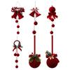 Flocked Window Pendant Plush Bell Pendant Bells Hanging Pendant for Christmas Window Storefront Home Decor