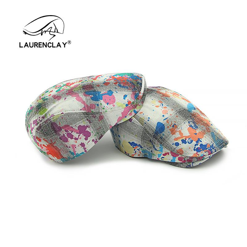 Retro Graffiti Barett Weibliche Persönlichkeit Batik Vorwärtskappe Positive und Negative Tragbare Kappe Männliche Lässige Vorwärtskappe Trend