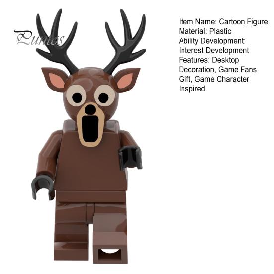 Horror Deer Figurine 1/3/4Pcs Survival Game Action Figure Cartoon Goat Owl Bear Wolf Bat Men Decoration Ornament Forest Night Fans Collectibles