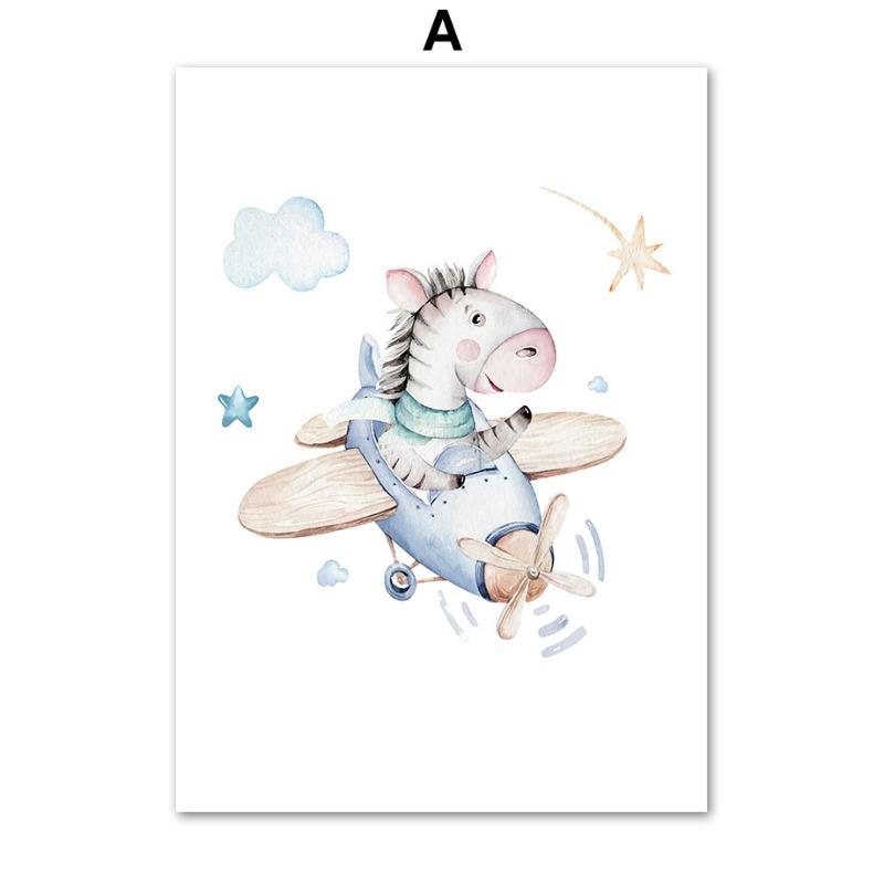 

Zebra Giraffe Lion Bear Airplane Adventure Nursery Wall Art Prints Canvas Painting Nordic Poster Pictures Baby Boy Room Decor 21cm×30cm NoFrame