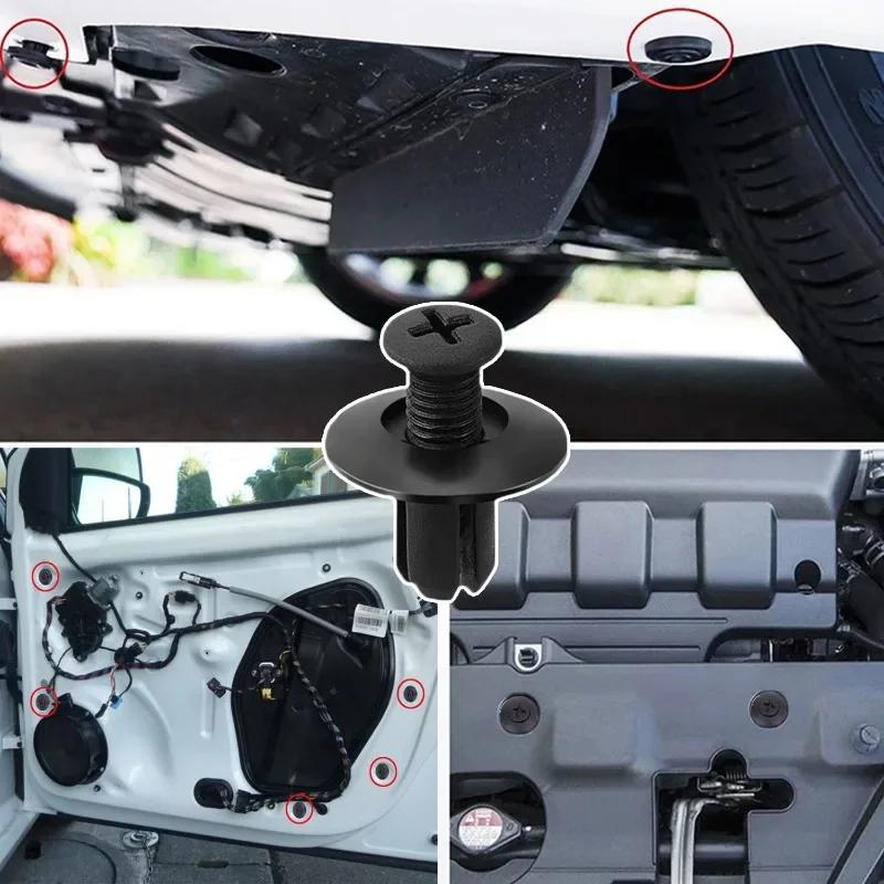 Rivets Black Clip Fasteners Universal 8mm Plastic Rivets Fasteners Car Accessories 50/100pcs Car Bumper Guard Fasteners Screws