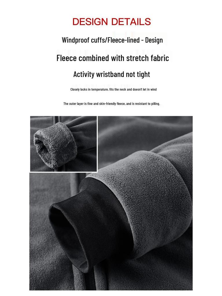 Vielseitige Sherpa Fleece Hoodie Jacke - Warmes Baumwoll-Oberteil für Herbst/Winter Outdoor-Sportarten