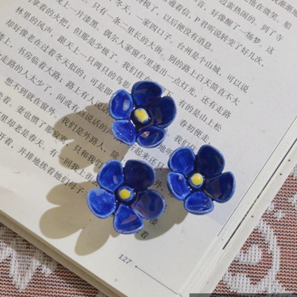 Blue Ceramic Forget-Me-Not Artificial Flowers, 14.56-Inch Fade-Resistant, for Indoor and Outdoor, Decorating Vases, Lawns