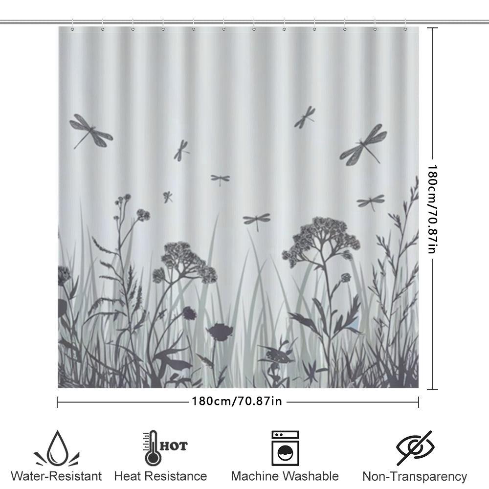 Green Leaf Pattern Shower Curtain 3D Printed Waterproof Bathroom Decor Set Of One Panel Size:180X245Cm (70X96)