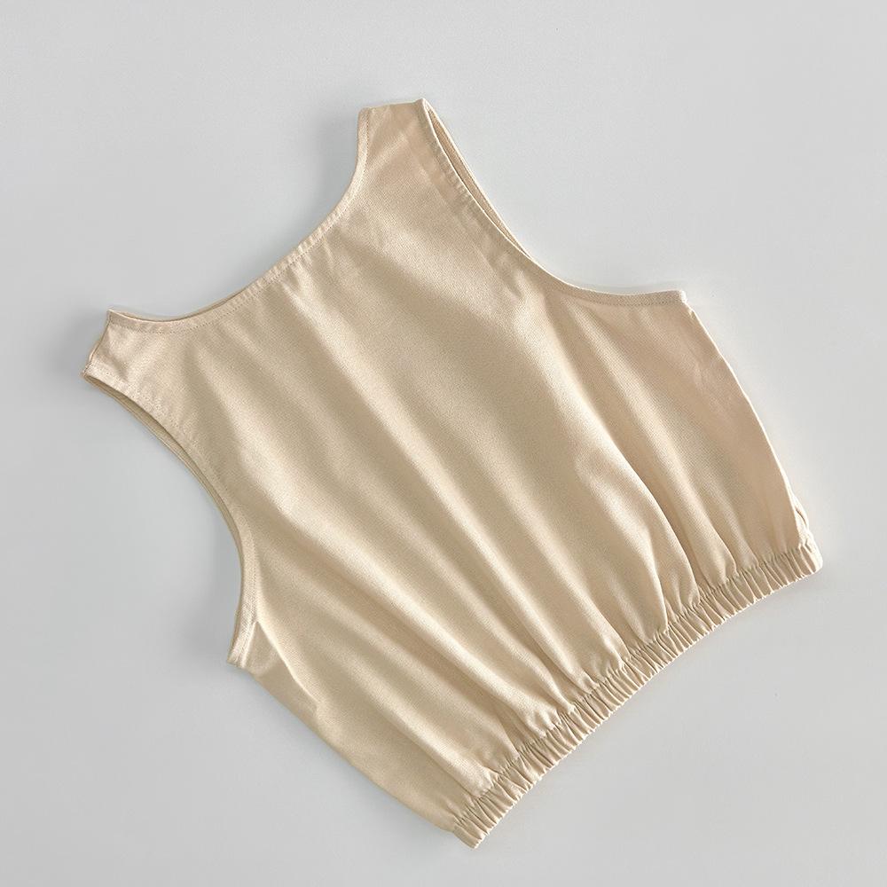 Hot Sale Cotton Linen Solid Color Set Spring Summer Casual Women's Vest Split Long Pants Two-Piece Set