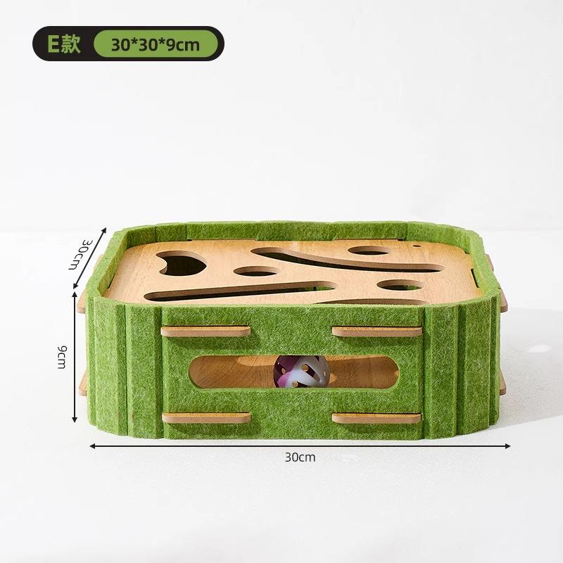

Cat Maze Box Toy Hide Seek Game Self Hi Entertainment Cat Scratcher Durable Bite Resistant Pet Toy Contains 3 bell balls