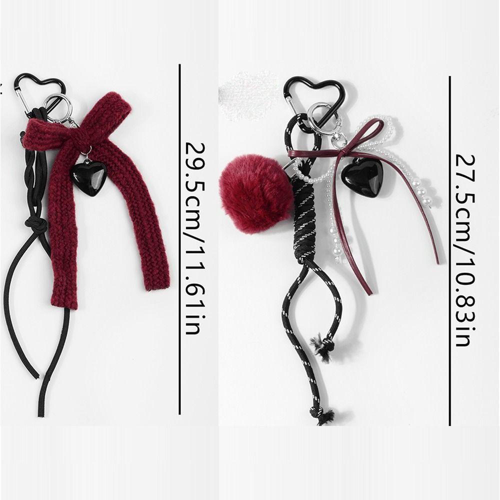Cute Woven Rope Bow Keychain Sweet DIY Bag Chain Pendant Pendant