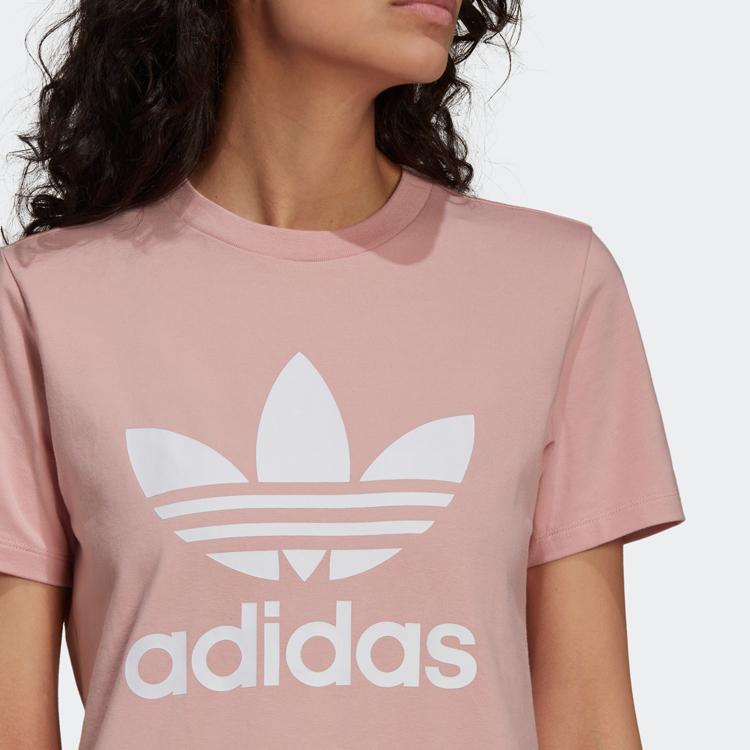 adidas Originals ADICOLOR CLASSICS TREFOIL SS22 Set In Sleeve T Shirt Women's Pink HJ9603