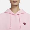 Nike Dámská mikina s kapucí s logem srdce v jednotné barvě, růžová FD9932-690