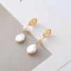 100% Natural Baroque Freshwater Pearl Luxury Empress's Portrait 14K Gold Filled Ladies Tassels Stud Earrings  For Women