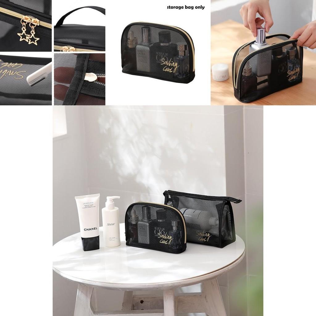 Durable Mesh Cosmetic Bag For Travel Toiletry Storage