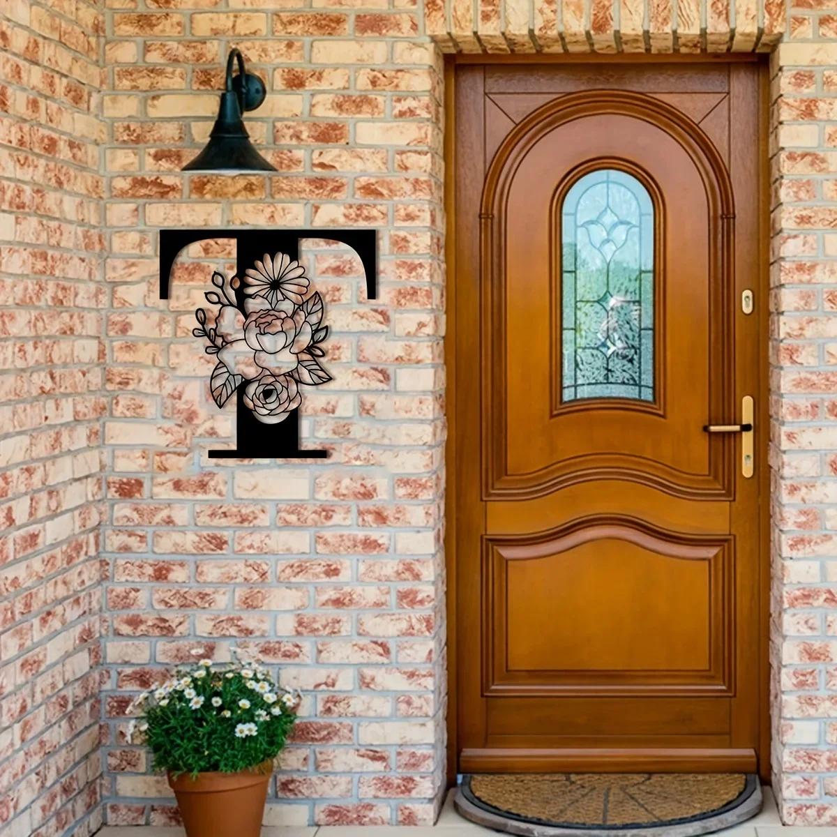 Потрясающая металлическая табличка с цветочными буквами-монограммами! Металлическое — фото 18