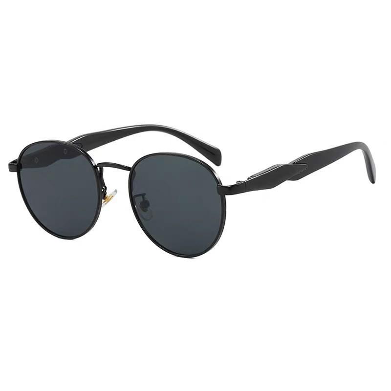 Trendy European-American Round Metal Sunglasses for Women - Street Style