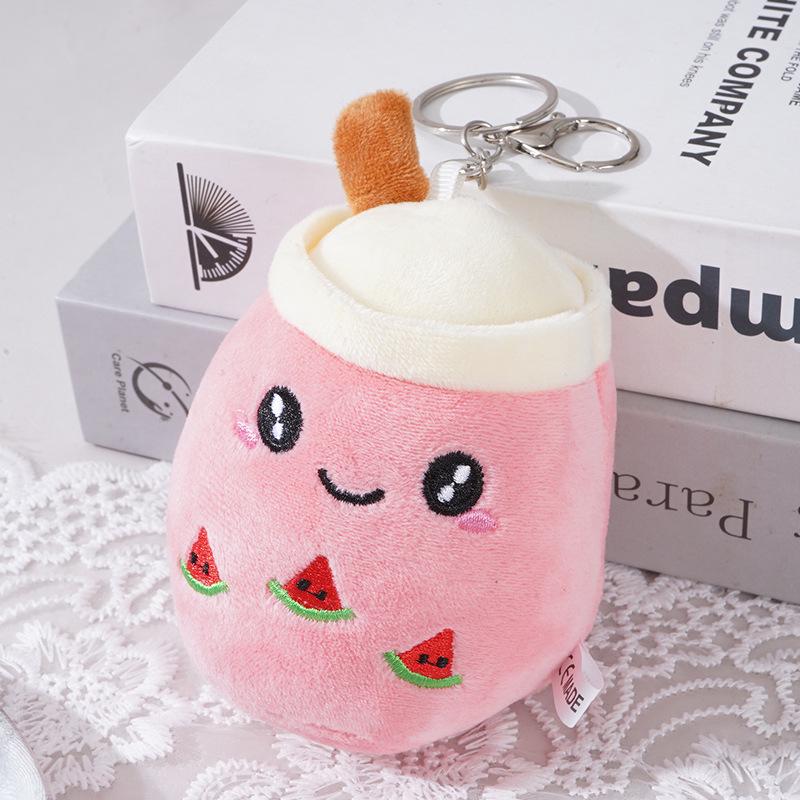Fruit Bubble Tea Plush Keychain Doll Gift