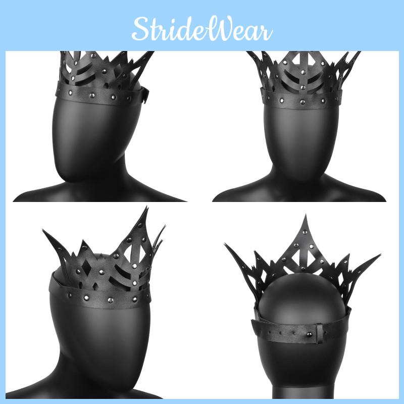 2022 Autumn Collection Gearduke Pu Leather Punk Crown Headpiece For Adults