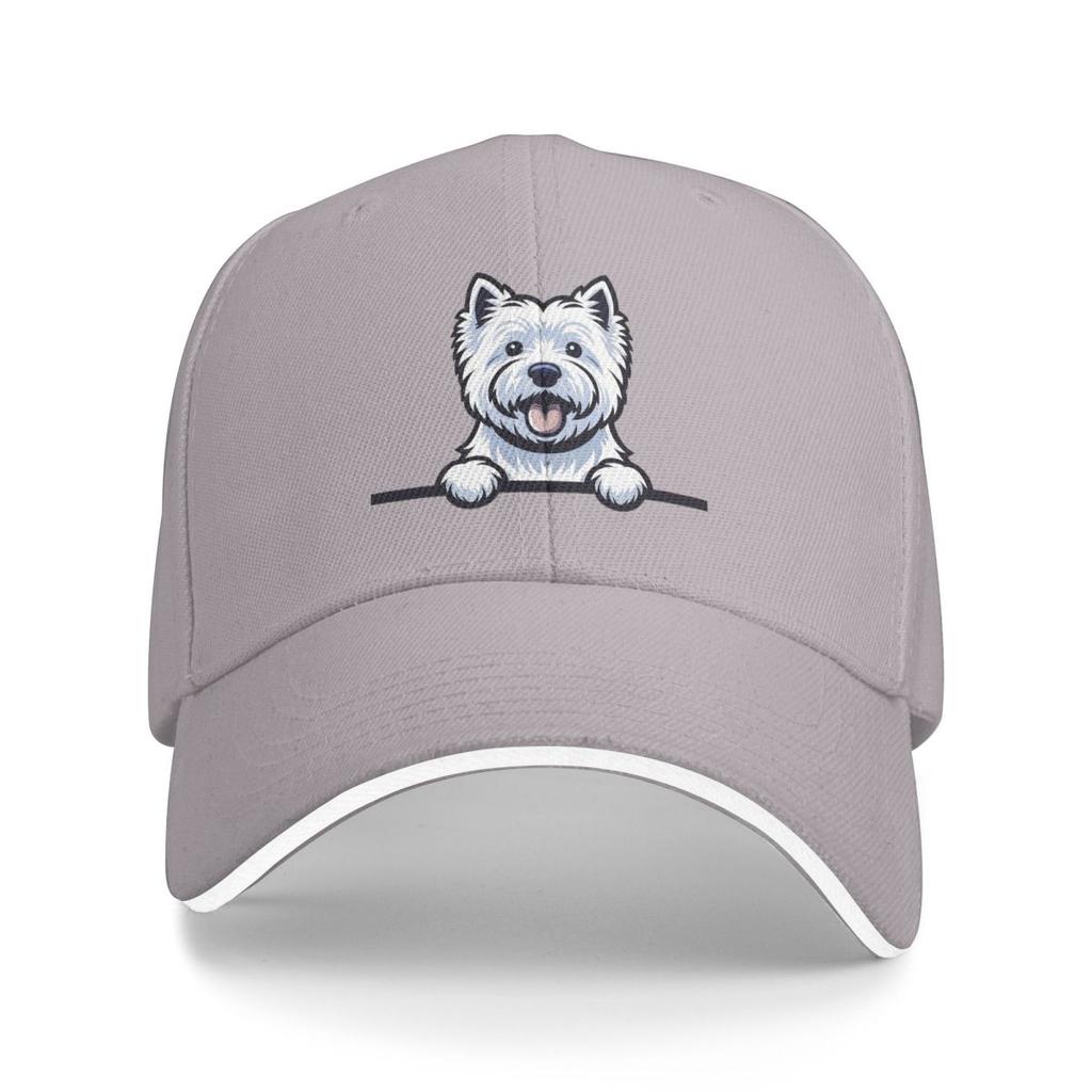 Peeking Dog West Highland White Terrier Baseball Caps Snapback Baseball Hats Breathable Casual Casquette Outdoor Unisex