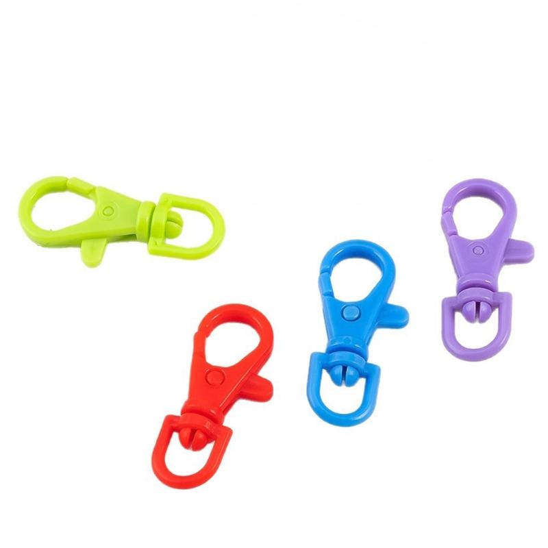 Pack of 20 Colorful Plastic Lobster Clasps Keychain Accessories Plastic Texture for Jewelry Making and Craft Projects