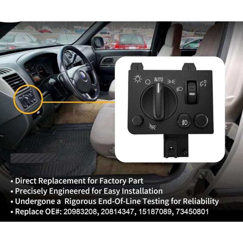 Car Head Lamp Light Switches Headlight Adjustment Knob Panel Control Button Trim 20983208 20814347 15187089