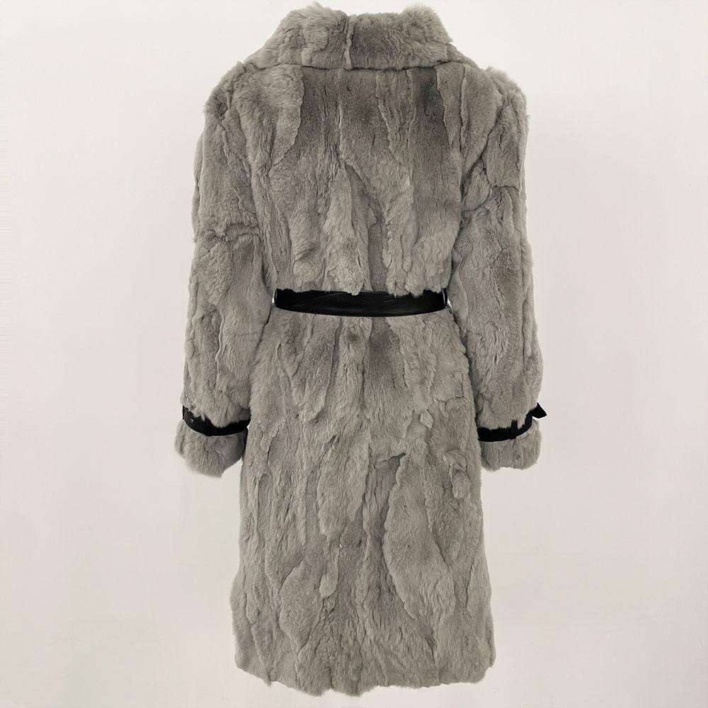 OFTBUY 2024 Winter Warm Plush Fur Top Women Jacket Long Real Fur Natural Rabbit Fur Coat Fashion New Style Can Be Customized
