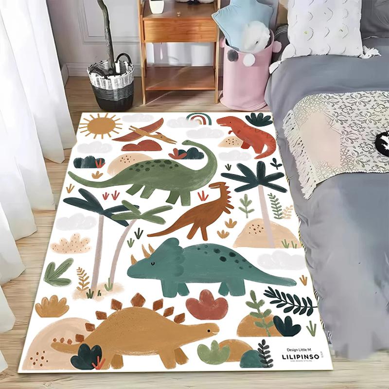 

Cute Cartoon Dinosaur Pattern Area Rug Kids Playroom Washable Non-Slip Carpet Kids Crawling Mat Floormat Colorful Rug Nordic 40x60CM
