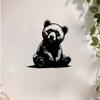 1pc Modern Iron Bear Wall Sculpture Weather Resistant Standing Statue Mural Garden Fence Decor Christmas Easter Thanksgiving Gift for Bear Lover