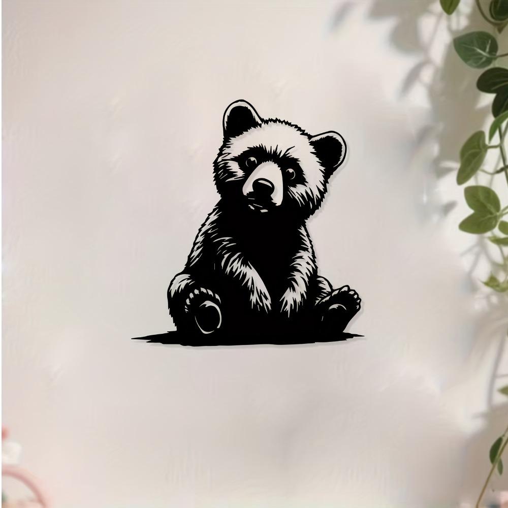 1pc Modern Iron Bear Wall Sculpture Weather Resistant Standing Statue Mural Garden Fence Decor Christmas Easter Thanksgiving Gift for Bear Lover