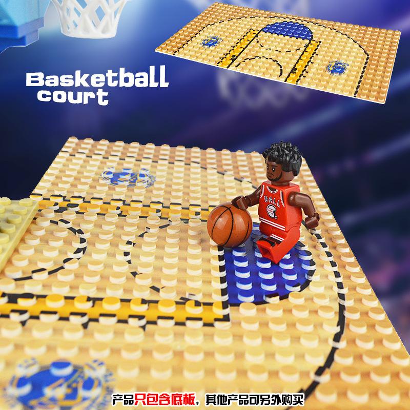 Set da Pallacanestro Blocchi da Costruzione Canestro da Pallacanestro Base per Campo da Pallacanestro Giocattolo a Particelle Piccole Sacchetto