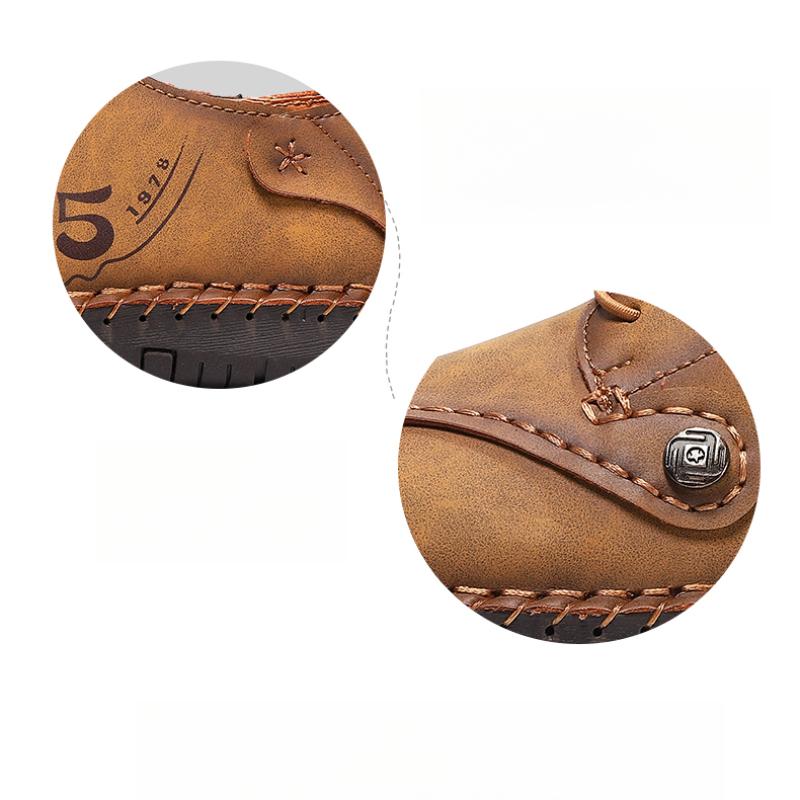 Men's Handmade Casual Leather Shoes Outdoor Low-top Sneakers