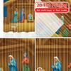 2D FLAT PRINTING 2pcs Curtains (Without Rod) Christmas Nativity Scene Holiday Easter Printed Curtains Machine Washable Fabric