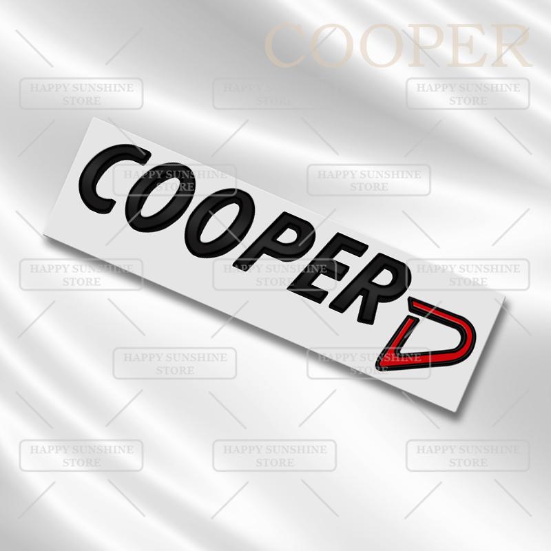 3D kovový znak Cooper S D na zadní výklopnou záď kufr Auto samolepka Karoserie kufru Pro MINI T36 JCW Černé písmena Znak Dekorace Příslušenství