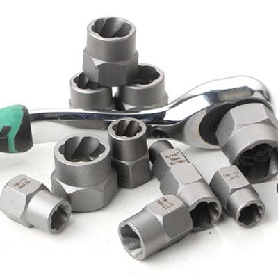 Chromium-molybdenum Steel Nut&bolt Extractor Socket Set High Hardness Anti-slip Broken Nut Remover Spiral Design Anti-fracture