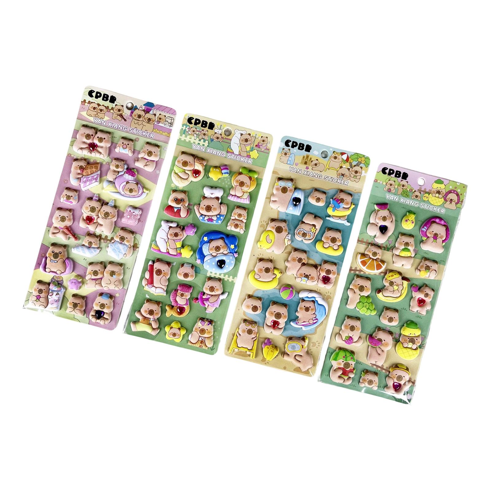 Reusing Tiny Sticker for Phone Case Notebook Handcraft Cute Puffier Sticker for Kids, 3D Design Sticker for Boys Girls 1