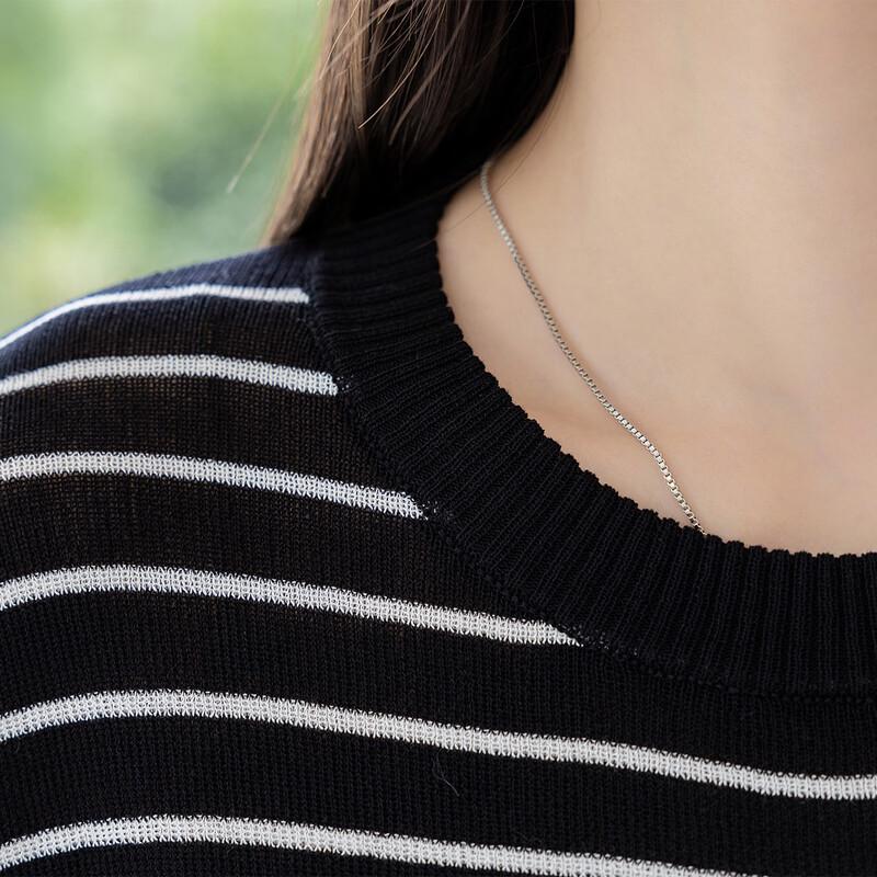 Mokana Women's Loose Fit Striped Long-Sleeve Knit Top