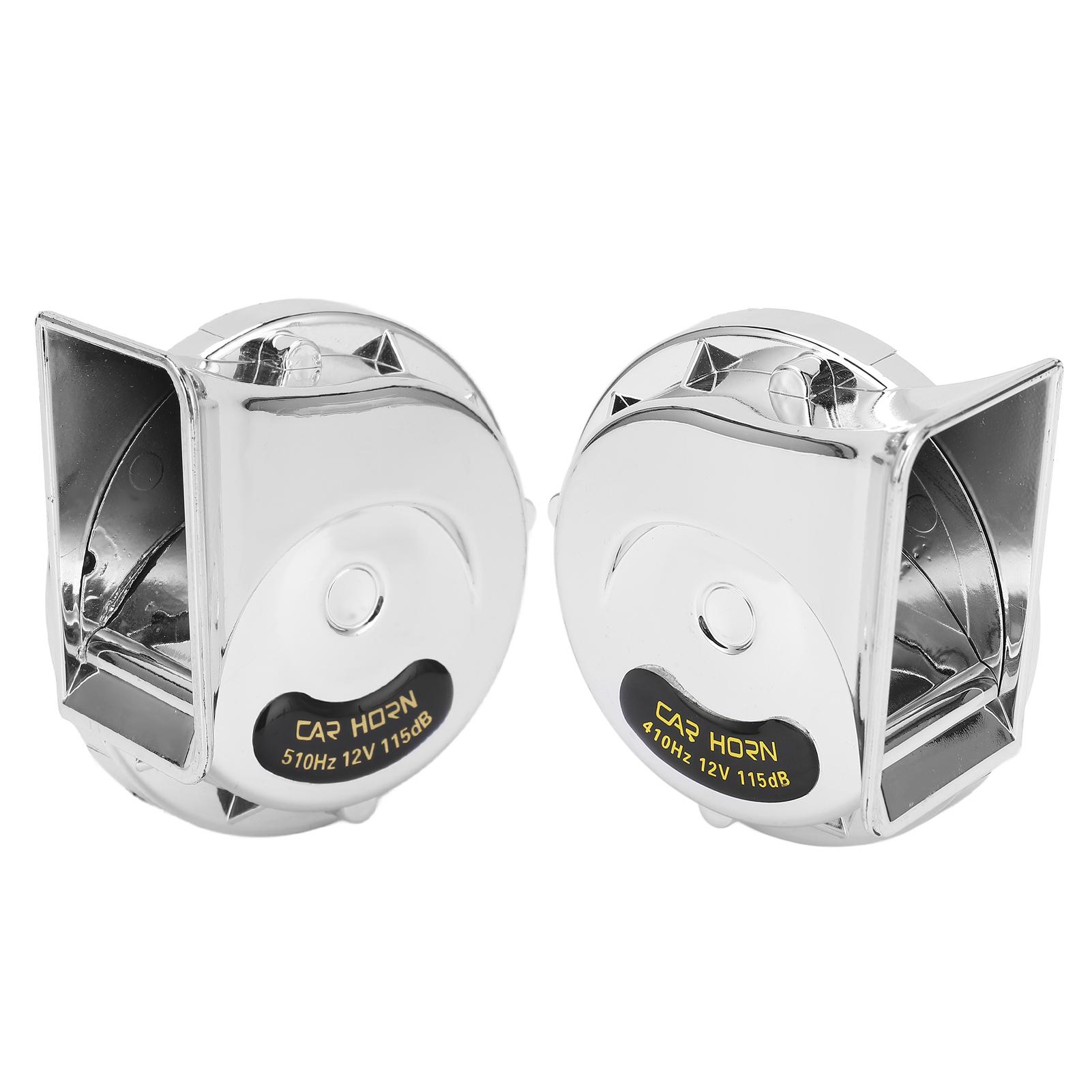 

2 шт. Электрический гудок улитки универсальный 12 В 115 дБ гудок улитки подходит для автомобиля мотоцикла лодки серебряный
